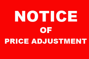 Notice of Price Adjustment